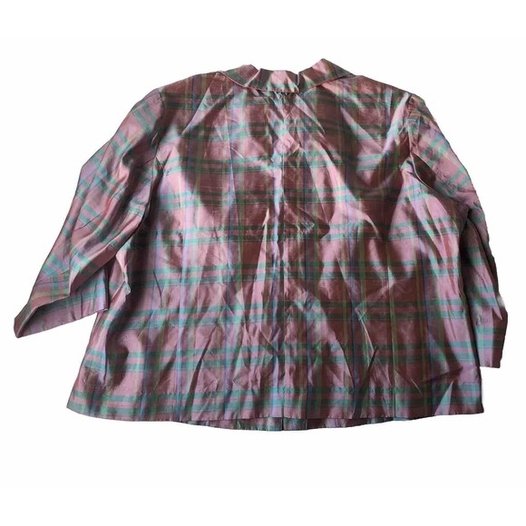 Vision Apparel Plaid Shimmer 3X Blouse - Picture 4 of 9